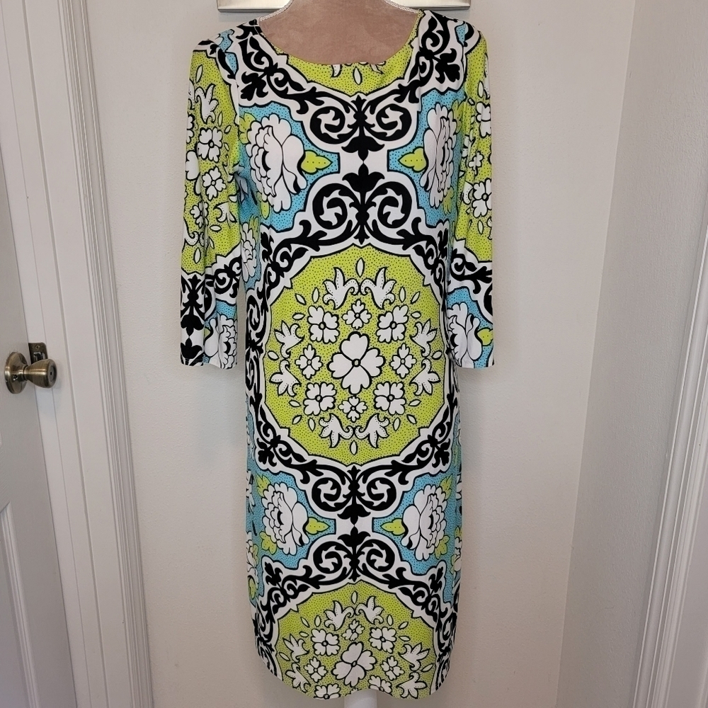 London Style, Size 8, Brightly Printed Floral Dress, EUC